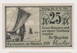 25 пфеннингов,Германия, Cuxhaven,31.12.1921 года, фото №2