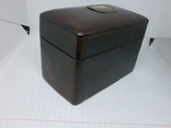 КороФирменная кожаная твердая коробочка для двух колод карт. Серебряная накладка. Италия, фото №8