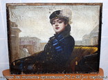  Картина "Незнакомка"-(копия) Без рамы--холст-масло-Нужна реставрация, фото №2