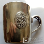 Чашка с емалями ''Карвен''. серебро *925, 107.7 грамм, фото №2