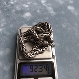 Массивная серебряная цепь 92 грамм «лисий хвост», фото №4