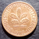 Германия 1 пфенниг 1982 год Метка монетного двора (G) Карлруе  (505), фото №3