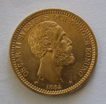 Золото 20 крон 1884 г. Швеция, фото №2