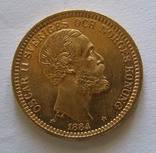 Золото 20 крон 1884 г. Швеция, фото №3