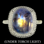 Кольцо серебряное 925 натуральный огненный лунный камень., фото №2