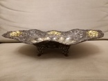 Фруктовница ,серебро, амальгамная позолота, Рококко, начало 20- века, фото №6