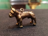 Бульдог собака бронза коллекционная миниатюра, фото №4