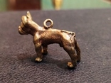 Бульдог собака бронза коллекционная миниатюра, фото №5