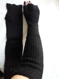 Митенки черные длинные перчатки, фото №2