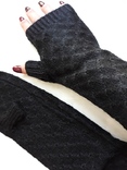 Черные длинные перчатки митенки рукава, фото №4