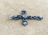 Серебряная подвеска крест с гранатами (серебро 925 пр, вес 3 гр), фото №4