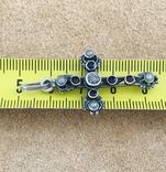 Серебряная подвеска крест с гранатами (серебро 925 пр, вес 3 гр), фото №6