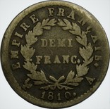 Франция 1/2 франка 1810 год серебро, фото №3