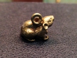 Крыса крыска бронза коллекционная миниатюра брелок, фото №3