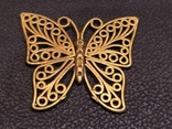 Бабочка красавица скань бронза брелок коллекционная миниатюра, фото №2
