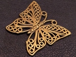 Бабочка красавица скань бронза брелок коллекционная миниатюра, фото №5
