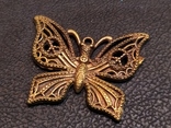Бабочка красавица 2 скань бронза брелок коллекционная миниатюра, фото №3