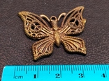 Бабочка красавица 2 скань бронза брелок коллекционная миниатюра, фото №5