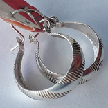 Сережки-кольца серебрянные, фото №2