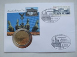 Брандербургские ворота,20 марок ГДР,1990 года в сувенирном конверте, фото №2