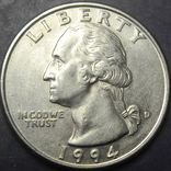25 центів США 1994 D, фото №2