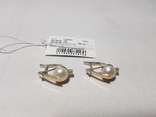 Комплект Серебряные серьги и кольцо с золотыми вставками, фото №3