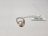 Комплект Серебряные серьги и кольцо с золотыми вставками, photo number 10