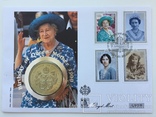 Elizabeth II the queen mother 1990р. конверт з відповідними марками і печатками., фото №2