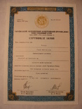 103237 Сертификат акций банка 380 акций на 3 800 000 крб. Акция банка, фото №2