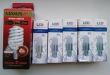 Лампочки LED 5W 6500K E14, 5 шт. + спіраль Maxus 20W 2700K E14, фото №2