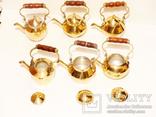 6 шт. чайники - индия - бронза - набор - разные - небольшие, фото №3