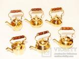 6 шт. чайники - индия - бронза - набор - разные - небольшие, фото №4