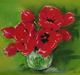 Цвет тюльпанов алый, сухая пастель, 22х32, фото №4
