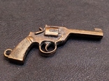 Пистолет коллекционный бронза брелок миниатюра, фото №5
