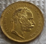 20 франков 8 форинтов 1874 год Австрия золото 6,45 грамм 900’, фото №2