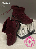 Зимние ботинки, полусапожки, угги на меху бордовые 38 размер, фото №2
