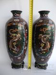 Старинные Японские парные вазы Клуазоне, фото №9