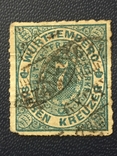 Марка Німеччина 1869 Вюртемберг, фото №2
