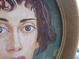 Портрет девушки в круглой раме. ДВП, масло. худ Бабышева Любовь, 2005, фото №5