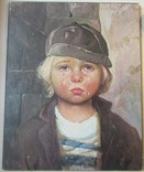 Портрет хлопчика в кепці, який плаче. 40 х 49,7 см, фото №2