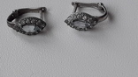 Серьги серебро 925 с голубым камнем, фото №4