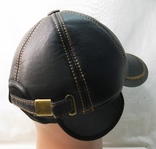 Czapka - czapka z daszkiem , r. 55 , skórze zamiennik , proshitaya . Ocieplony ., numer zdjęcia 12