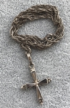 Серебряный крест с перламутром на цепочке (серебро 950 пр, вес 7 гр), фото №2