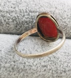 Серебряное кольцо с кораллом, фото №5