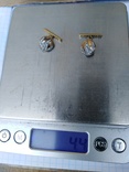 Запонки из золота проба више 900 бриллианти, фото №5