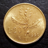 Италия 20 лир 1990 год (527), фото №2