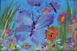 Картина "Метелик серед літа", 30х20 см., жовтень 2019 р., акрил, Лера Назаренко, 11 років, фото №2