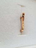 Золотые серьги с бриллиантом 2/5, проба 585 Украина, вес 2.94 г., фото №7