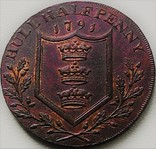 Англия, Халл 1/2 пенни 1791  год, фото №3