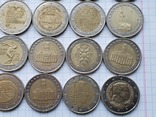 Евро разные,2€×20 шт,18шт.из них-юбилейные., фото №6